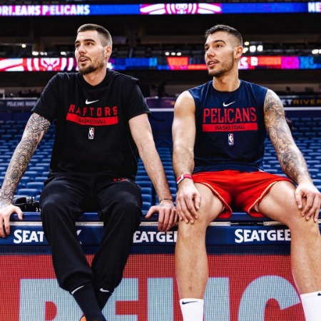 Willy Hernangomez with his younger brother Juancho Hernangomez.
